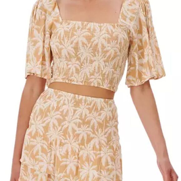 NWOT Ripcurl Palm Tree Print Blouse - Picture 1 of 8
